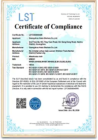 HEDA Shelves RoHS test certificate