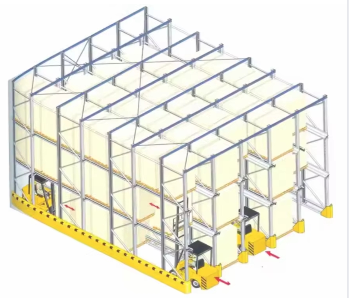 Direct Factory Sale High-Density 5 Layer Metal Drive-In Racking System For Warehouse Storage Iron/Mental Drive-In Rack