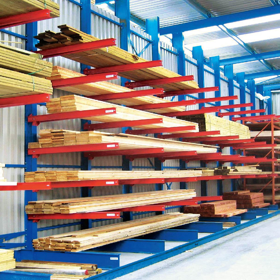 Heavy Duty Cold Rolled Steel Cantilever Racking 5 Layer Single/Double Side Shelf for Long Pipe and Goods Storage