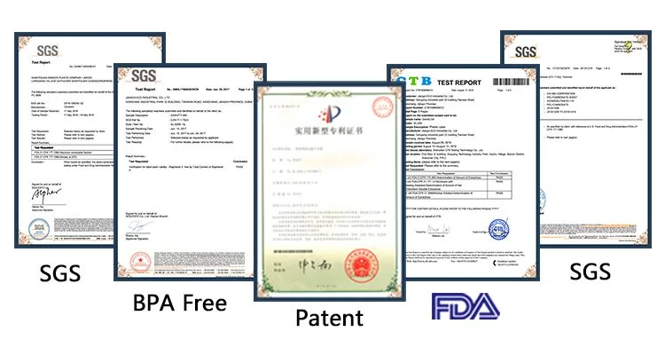 Certifications BPA Free and FDA Approval