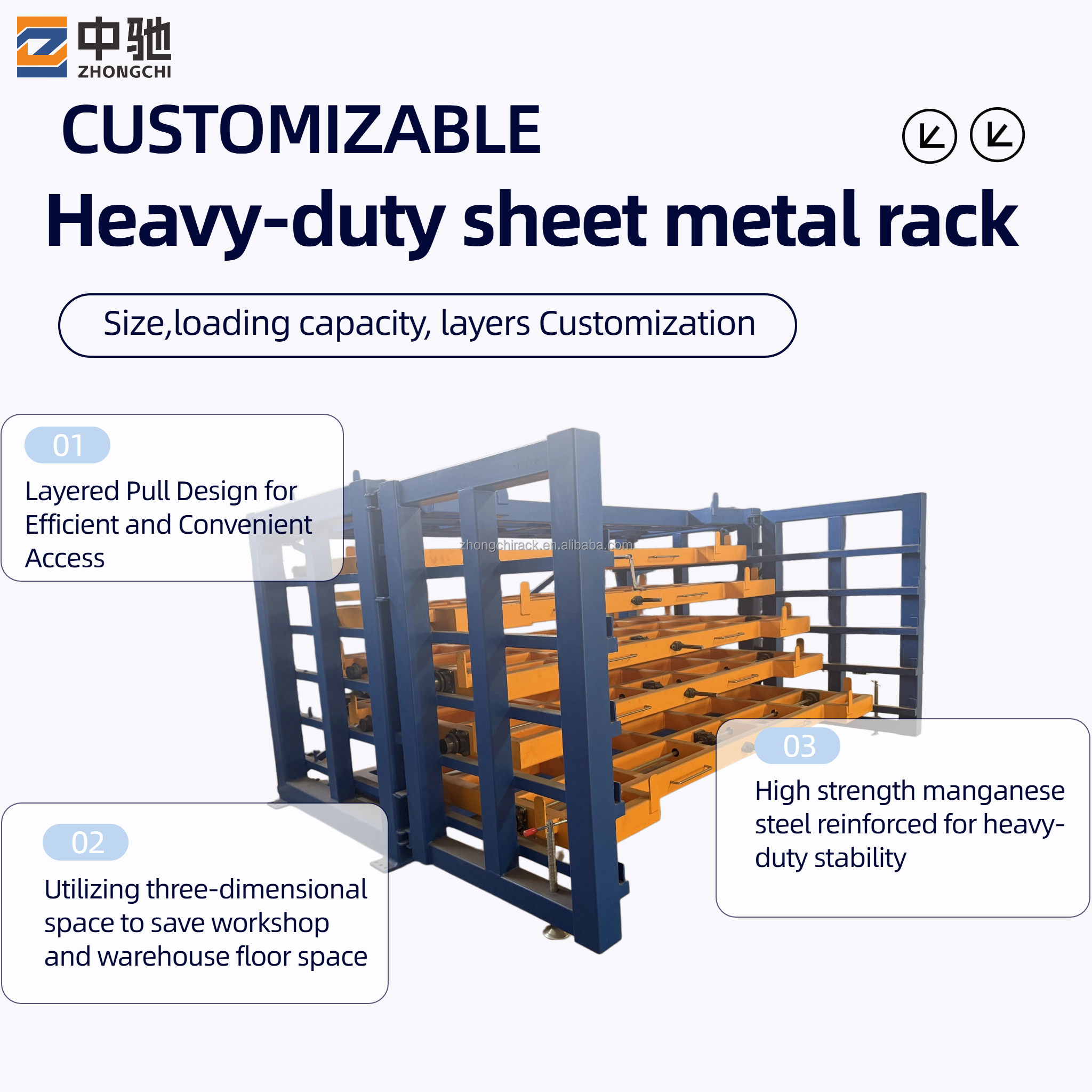 Warehouse Pallet Rack System Heavy Duty Durable Steel Sheet Metal Anti-Rust Drawer Type Storage Industrial Shelving Racking