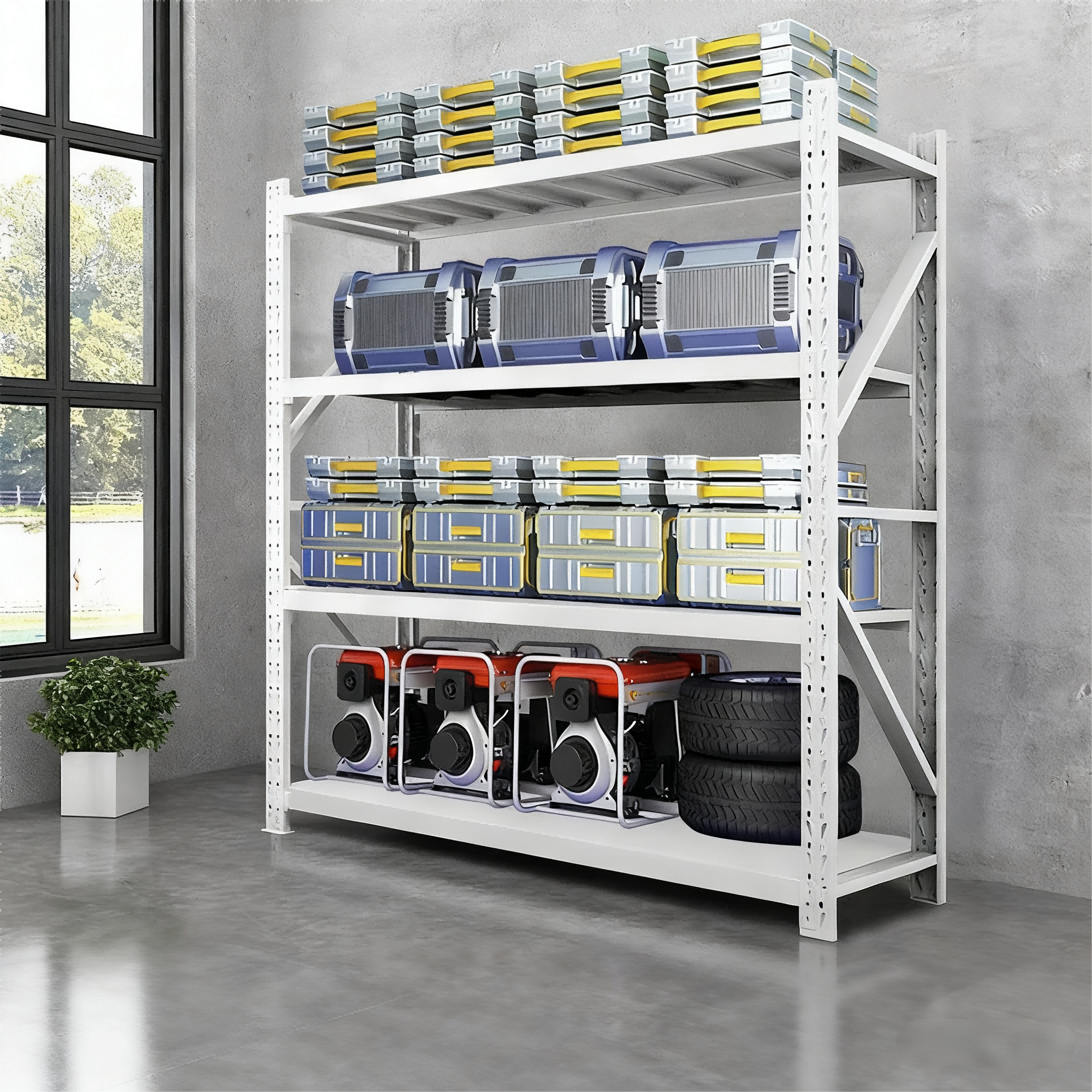 Metal Stacking Shelves 300kg 500kg Warehouse Racking Iron Shelving Stacking Racks &amp; Shelves Light Duty Warehouse Storage Rack