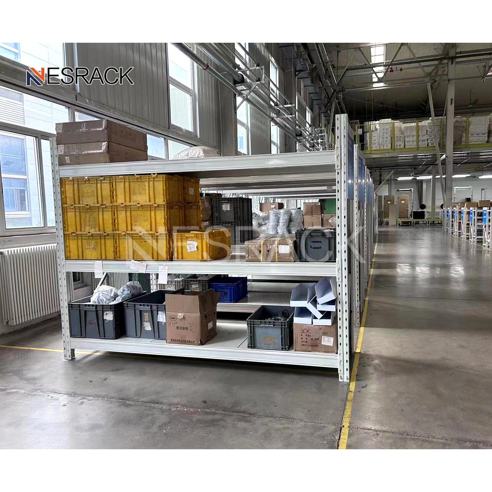 Long Span Boltless Steel Racking Racks Adjustable Height Medium Duty 5-Layer Shelving Unit Corrosion Protection Powder Coated
