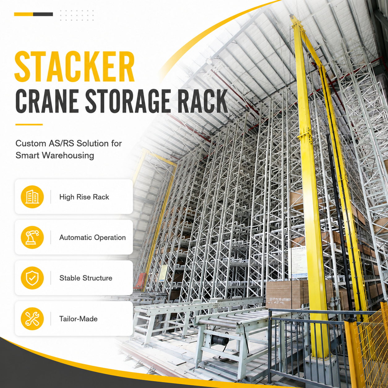 ASRS Stacker Crane Racking Automated Storage Retrieval System Heavy Duty Pallet Rack For Warehouse Logistics