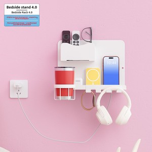 Metal Bedside Shelf Single Tier Detachable Wall-Mounted