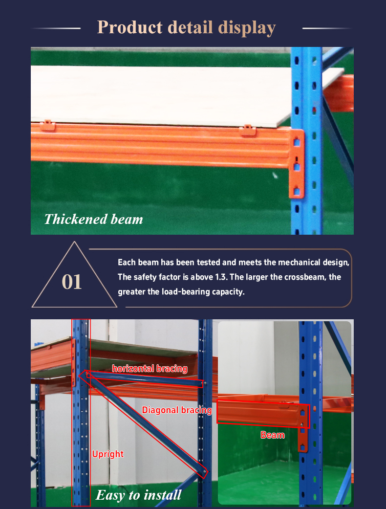 Pallet Rack Joint and Beam Close-up Details