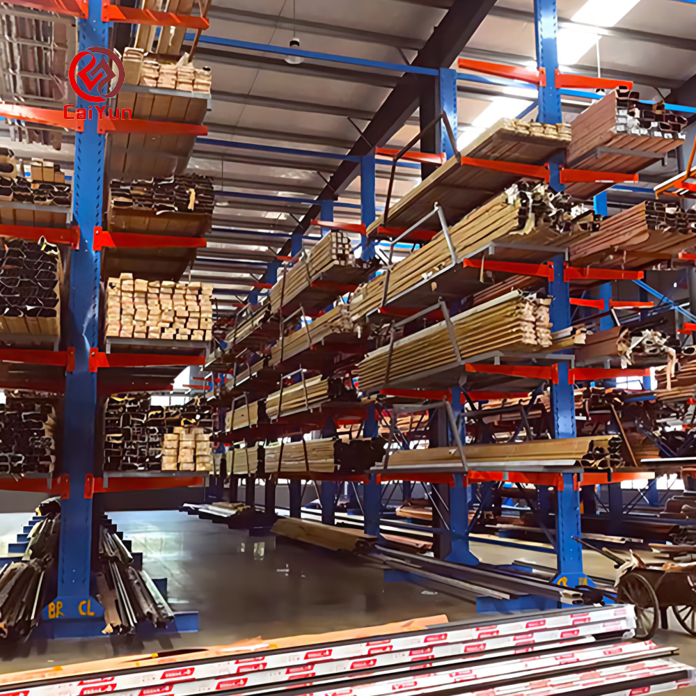 Double Layer Cantilever Shelves for Manufacturing Plant Pipe/Profile Storage