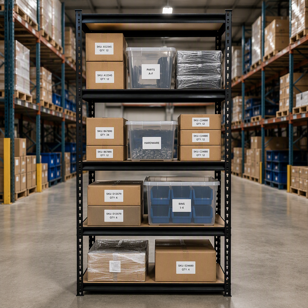 5 Layer 150kg Capacity Per Shelf Adjustable Powder Coated Steel ODM Boltless Rivet Medium Duty Rack Supermarket Storage Shelving