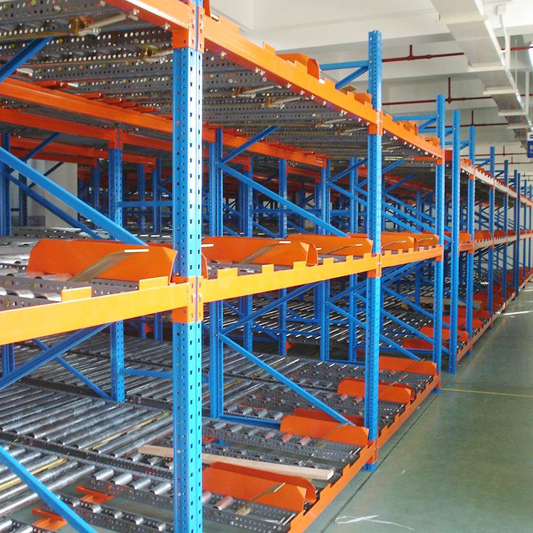 Hot Sale Huisen Customized OEM ODM Gravity Flow Roller Racking Systems Heavy Duty Pallet Flow Rack Q235b Steel SGS Certified
