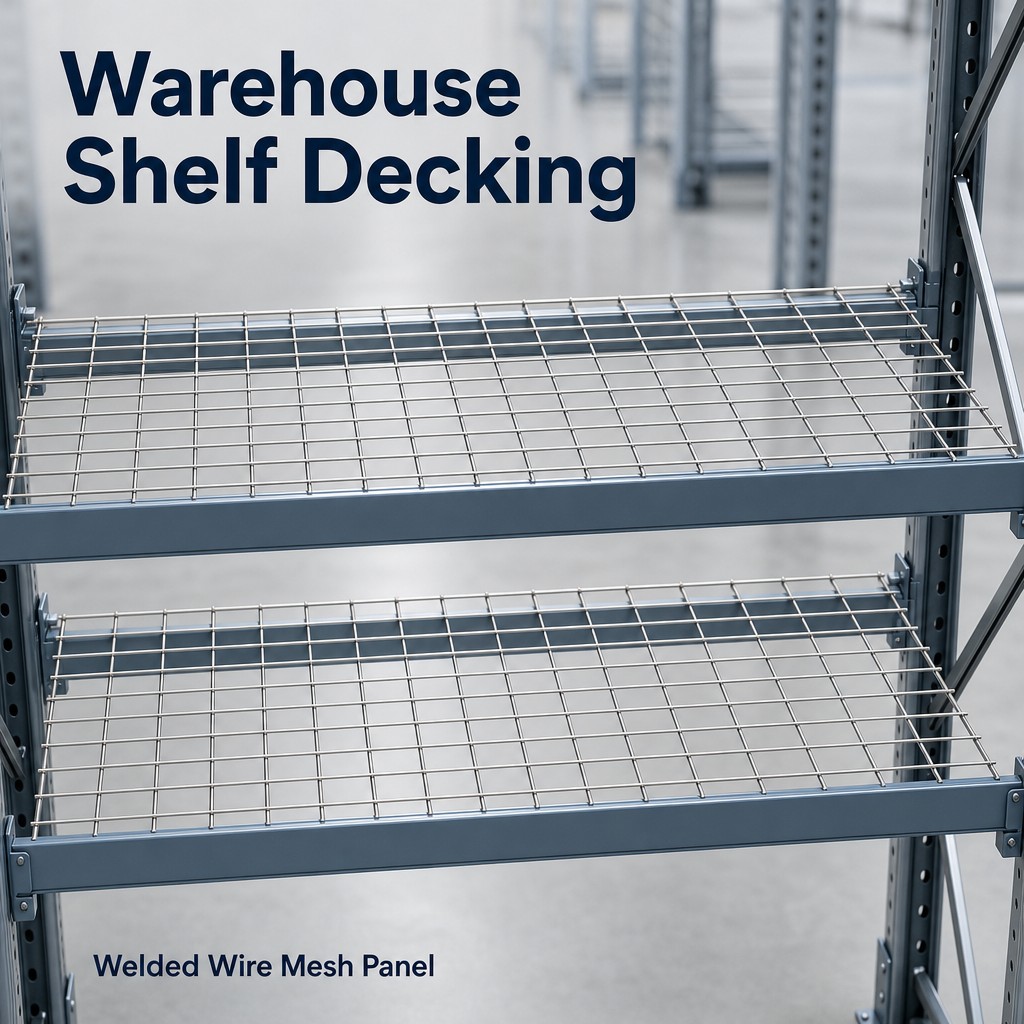 Heavy Duty Galvanized Steel Load Bearing Support Bar Drop-In Type Wire Mesh Decking Panel For Warehouse Pallet Rack Storage