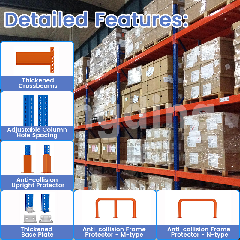Adjustable Heavy Duty Pallet Rack Shelf Two Levels Custom High Load Capacity Industrial Warehouse Storage Pallet Racking System