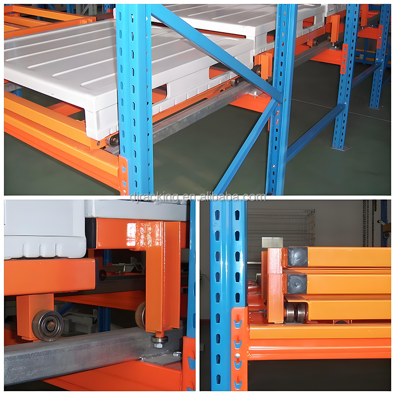 DJ High Density Storage Solution For Warehouse Storage Rack Push Back Rack Warehouse Racking Systems Push Back Pallet Racks