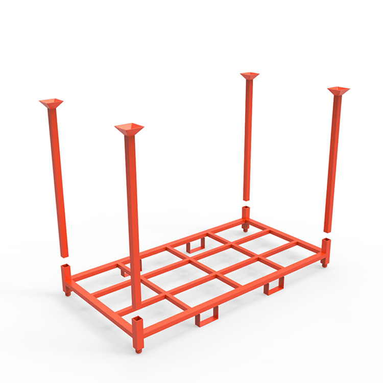 Factory Supply Industrial Logistics Foldable Stacking Rack Rolling Steel Cage Trolley Metal Shelves for Putting Cargo and Tires