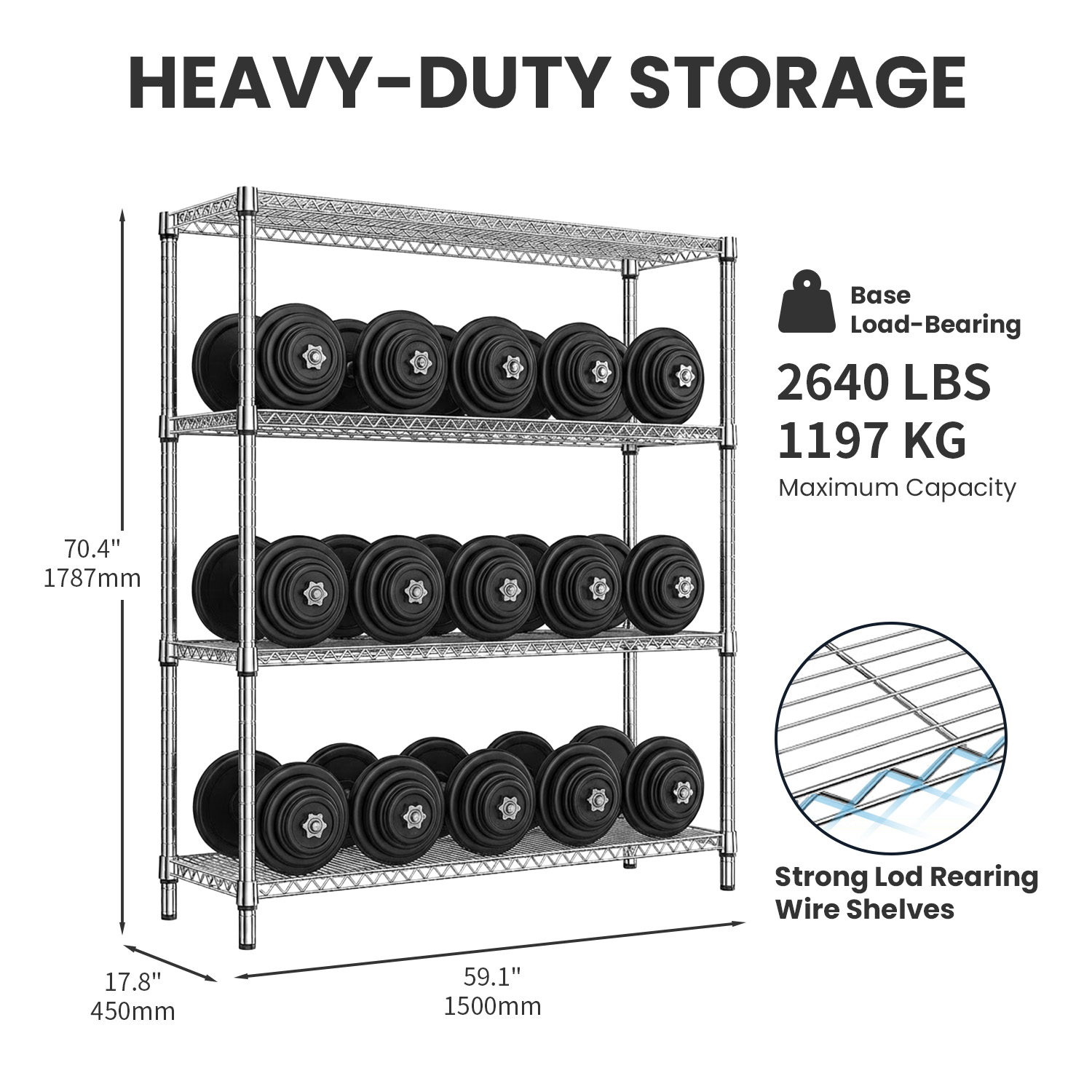 MZG Wholesale Boltless Chrome Garage Organizer Rack Modular 4-Tier Large Heavy Duty Steel Wire Shelving System