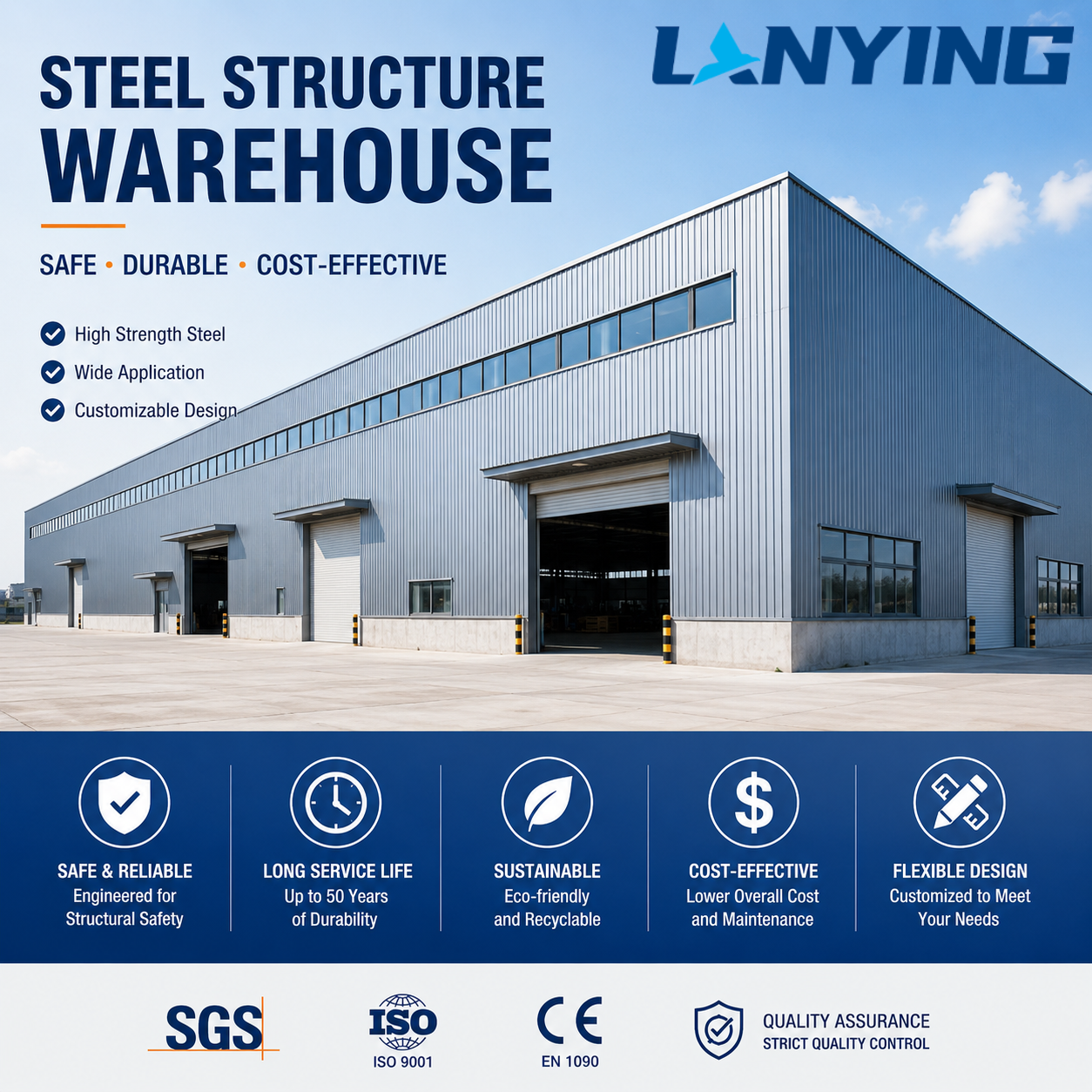 Prefabricated Steel Structure Logistics Warehouse Workshop Industrial Building Steel Structure Warehouse