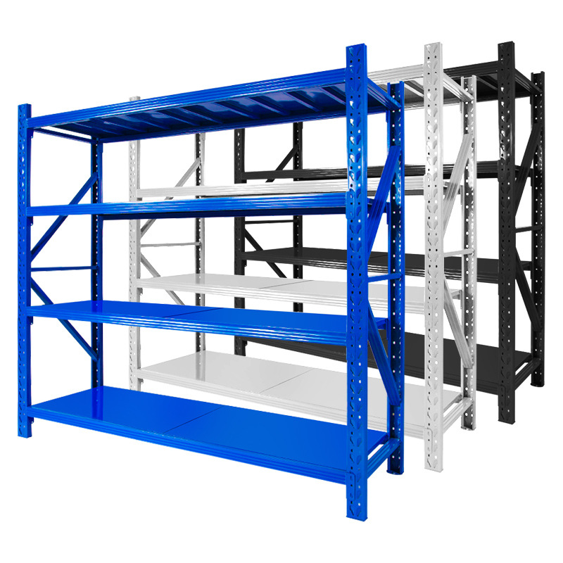 Adjustable Metal Boltless 5-Layer 2000mm Powder Coated Durable Medium Duty Warehouse Storage Rack Units No-Bolt Stacking